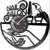 12 Inch Round Wall Clock Nail Salon Vinyl Record Wall Clock Beauty Salon Decor Furniture Wall Clock Nail Design Wall Hanging Decorative Gift for Girls Gift view 2