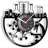 12 Inch Wall Clock Silent Non-Ticking Chemical Experiment Vinyl Record Wall Clock Chemistry Microscope Bunsen Burner Retro Wall Watch Laboratory Science Decor Watch Gift view 1
