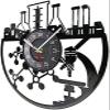 12 Inch Wall Clock Silent Non-Ticking Chemical Experiment Vinyl Record Wall Clock Chemistry Microscope Bunsen Burner Retro Wall Watch Laboratory Science Decor Watch Gift view 3