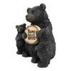 1 Pcs Black Bears Mother With Cubs Holding Mama Bear Knows Best Sign Statue view 3