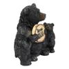 1 Pcs Black Bears Mother With Cubs Holding Mama Bear Knows Best Sign Statue view 4