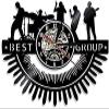 Wall Clock Rock Band Silhouettes Wall Art Rock Roll Heavy Metal Music Band Wall Clock Drums Melody Concert Live Show Vinyl Record Clock Music Art Decor Art Wall Clocks Fashion Wall Clocks view 1