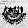 Wall Clock Rock Band Silhouettes Wall Art Rock Roll Heavy Metal Music Band Wall Clock Drums Melody Concert Live Show Vinyl Record Clock Music Art Decor Art Wall Clocks Fashion Wall Clocks view 4