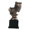 1 Pcs Rustic Wildlife Black Bears Couple Family Electroplated Figurine With Base Stand view 3