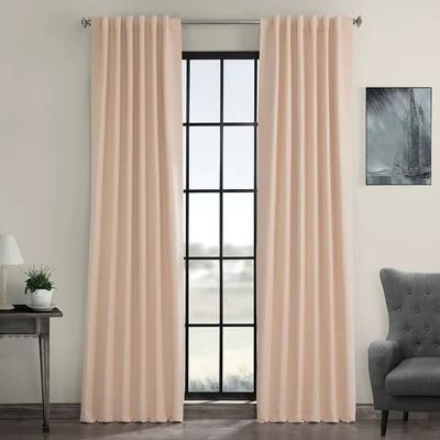 2 Panels Room Darkening Modern & Contemporary Style Peach Color Blackout Curtains No Light 50 X 108 Size Solid Pattern | All Season Pretty Pink Shade Perfect for Living Room or Bedroom Highly Durable