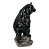 1 Pcs Rustic Western Woodlands Forest Black Bear Standing On Rock Figurine Decor view 4