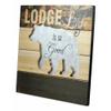1 Pcs 15.75" W Rustic 'Lodge Life is So Good' Hand Painted Wooden SignWith Bear view 4