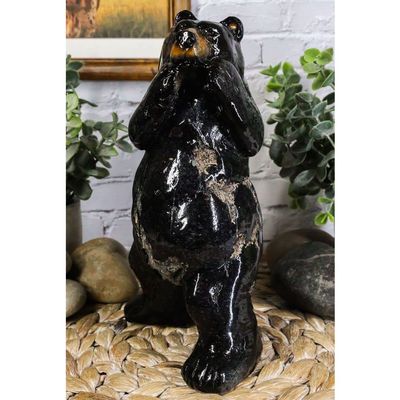 1 Pcs Rustic Western Woodlands Forest Black Bear South Paw Boxing Decorative Figurine