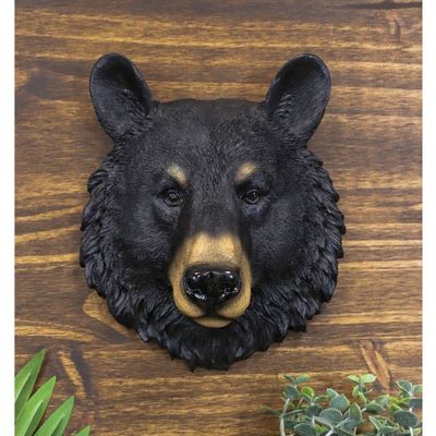 1 Pcs The Brave Black Bear Head Wall Decor Plaque 8" H