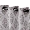 Beautiful Venetian Filigree Design Gray Color Blackout Curtains No Light 52" x 84" Size, Chic Style Gorgeous Damask Pattern, Stainless Steel Finish | All Season Pretty Silver Shade Machine Washable view 2