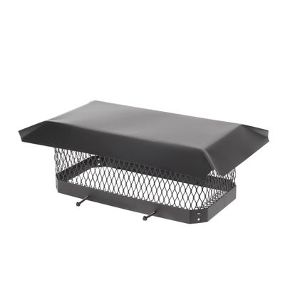 HY-Guard Galvanized Steel Chimney Cover - HY-C Black Chimney Cap, Single Bolt-On Chimney Fireplace Cover, Chimney Flue Cover to Fit On Existing Flue Tiles, Chimney Vent Cap with Hood Plate (9" x 18")