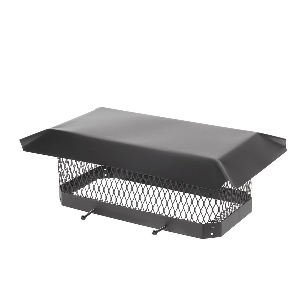 HY-Guard Galvanized Steel Chimney Cover - HY-C Black Chimney Cap, Single Bolt-On Chimney Fireplace Cover, Chimney Flue Cover to Fit On Existing Flue Tiles, Chimney Vent Cap with Hood Plate (9" x 18")