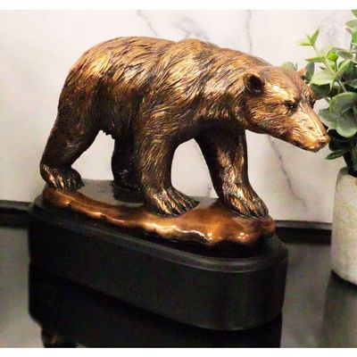 1 Pcs North Pole Arctic Circle Wildlife Roaming Polar Bear Figurine With Black Base