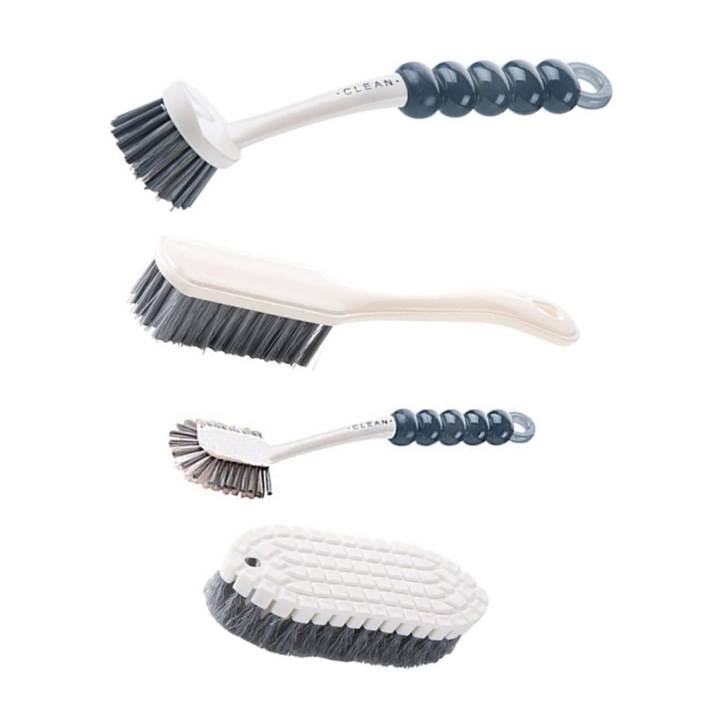 PLAFOPE 4pcs Flexible Cleaning Brush Set Versatile Kitchen and Household Brushes for Pots Pans and More Compact Design for Easy Storage and Multi-Surface Use