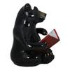 1 Pcs Rustic Western Forest Black Bear Sitting And Reading A Book Figurine view 3