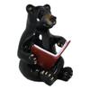 1 Pcs Rustic Western Forest Black Bear Sitting And Reading A Book Figurine view 4