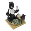 1 Pcs Rustic Western Black Bear Picnic Time With Tied Up Hunter Figurine view 2