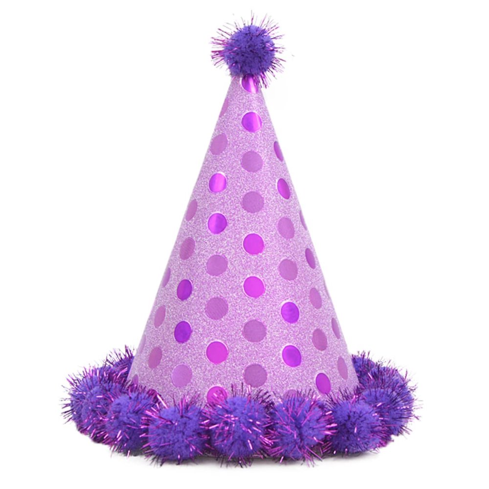 balacoo Birthday Party Hat Shiny Plush Festive Cap for Boys and Girls and Adults Paper Decoration for Celebrations and Photo Props