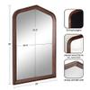 Kate and Laurel Tudor Traditional Wooden Arch Wall Mirror; 24 x 36; Walnut Brown; Vintage Arched Hanging Mirror with Pointed Arch and Pieced Wood Frame view 2