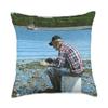 Art by Anjenette Penn Cove Pete/Oystering Throw Pillow, 18x18, Multicolor view 1
