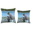 Art by Anjenette Penn Cove Pete/Oystering Throw Pillow, 18x18, Multicolor view 3