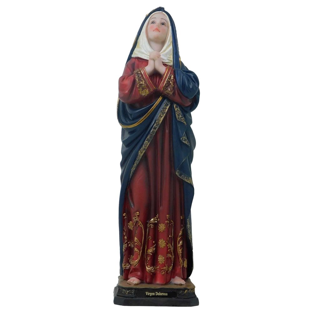 Painful Virgin 12 inch Tall Religious Figure Virgen Dolorosa Statue