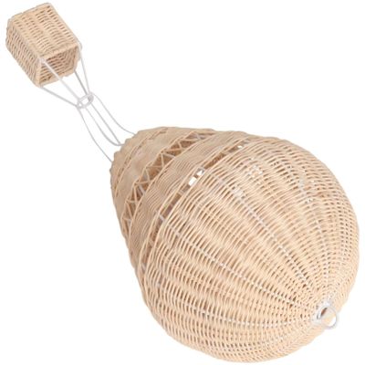 1pc Rattan Woven Hot Air Balloon Floating The Skies Air Balloon Decorative Hot Air Balloon Handmade Hanging Decor Hot Air Balloon Models Lampshade Hand Weaving Preschool Iron Wire