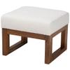 Baxton Studio Yashiya Footstool, One Size, Off-White/Walnut Brown view 1