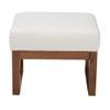 Baxton Studio Yashiya Footstool, One Size, Off-White/Walnut Brown view 4