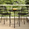 vidaXL Round Dining Table in Black - Tempered Glass and Steel Construction with PE Rattan Tabletop - Ideal for Garden, Patio, Indoor and Outdoor Spaces - Easy to Clean and Assemble view 2
