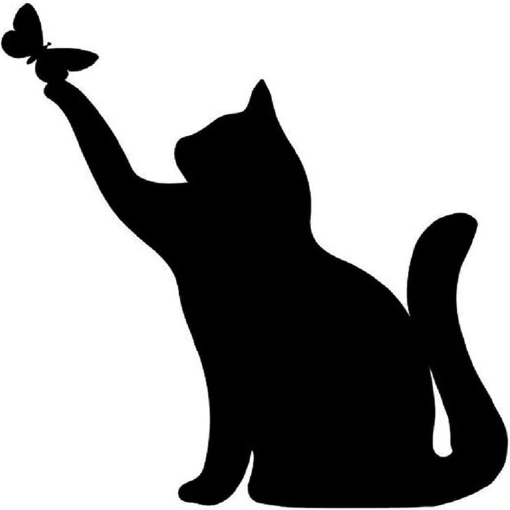 JILIP Metal Cat Silhouette Art Sign, Black Hanging Wall Sculpture, Metal Animal Wall Decor Plaque, Outdoor Indoor Home Decoration (Size : 19.7IN/50cm)