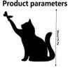 JILIP Metal Cat Silhouette Art Sign, Black Hanging Wall Sculpture, Metal Animal Wall Decor Plaque, Outdoor Indoor Home Decoration (Size : 19.7IN/50cm) view 2