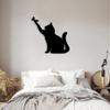 JILIP Metal Cat Silhouette Art Sign, Black Hanging Wall Sculpture, Metal Animal Wall Decor Plaque, Outdoor Indoor Home Decoration (Size : 19.7IN/50cm) view 3