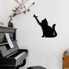 JILIP Metal Cat Silhouette Art Sign, Black Hanging Wall Sculpture, Metal Animal Wall Decor Plaque, Outdoor Indoor Home Decoration (Size : 19.7IN/50cm) view 4