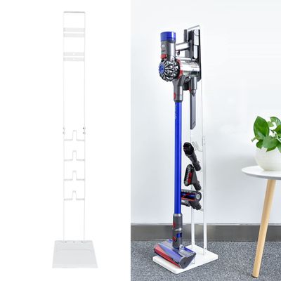 EZ SPARES Vacuum Stand Docking Storage Station,Compatible with Dys V6 V7 V8 V10 V11 V15 DC30 DC31 DC34 DC35 DC58 DC59 DC62 Cordless Vacuum Cleaners,Stable Metal Storage Bracket Holder(White)