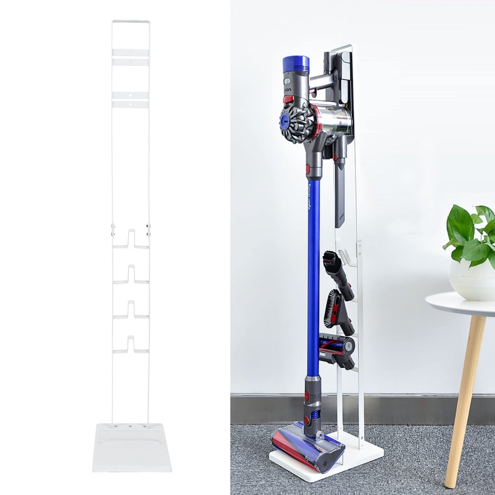 EZ SPARES Vacuum Stand Docking Storage Station,Compatible with Dys V6 V7 V8 V10 V11 V15 DC30 DC31 DC34 DC35 DC58 DC59 DC62 Cordless Vacuum Cleaners,Stable Metal Storage Bracket Holder(White)