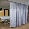 Designer Flame Retardant Privacy Curtains with Mesh and Grommets for Hospitals, Rehabilitation Centers, and institutions. (6' Wide x 7' Long Color Gray) view 3