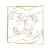 Adeco Metal Minimalist Face Wall Art Framed Abstract Wall Art, 23 x 23 inch Gold Simple Line Home Hanging Wall Sculptures for Living Room Bedroom Hallway Dinning Room view 1