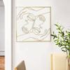 Adeco Metal Minimalist Face Wall Art Framed Abstract Wall Art, 23 x 23 inch Gold Simple Line Home Hanging Wall Sculptures for Living Room Bedroom Hallway Dinning Room view 2