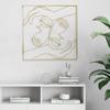 Adeco Metal Minimalist Face Wall Art Framed Abstract Wall Art, 23 x 23 inch Gold Simple Line Home Hanging Wall Sculptures for Living Room Bedroom Hallway Dinning Room view 3