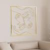 Adeco Metal Minimalist Face Wall Art Framed Abstract Wall Art, 23 x 23 inch Gold Simple Line Home Hanging Wall Sculptures for Living Room Bedroom Hallway Dinning Room view 4