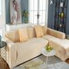 Aedlcal Sofa Covers, 2-Piece Sectional Couch Cover Velvet Plush Stretch Sofa Slipcover Anti-Slip L Shaped Sofa Protector Cover for Living Room Furniture Protector (Velvet Beige, 2+3 Seater) view 2