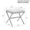 DUHOME Vanity Stool,Modern PU Leather Ottoman Stool Chair for Vanity Bench with Metal X Legs, Rectangle Makeup Stools Padded Foot Rest Ottoman for Makeup Room, Living Room, Bathroom,White view 2