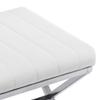 DUHOME Vanity Stool,Modern PU Leather Ottoman Stool Chair for Vanity Bench with Metal X Legs, Rectangle Makeup Stools Padded Foot Rest Ottoman for Makeup Room, Living Room, Bathroom,White view 4