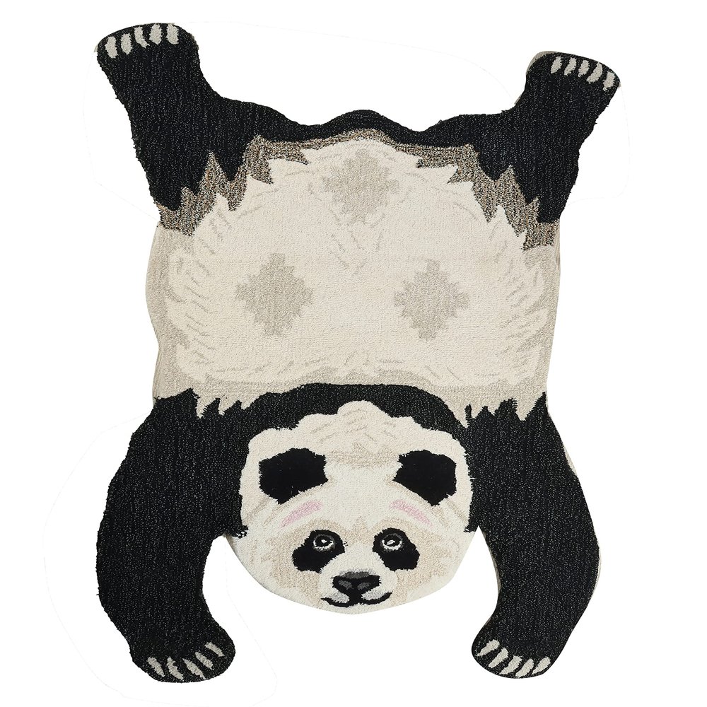 KD Willmax Hand Tufted Wool Rug for Living Room/Bedroom/Kids Room Animal (Bear-White/Blue)