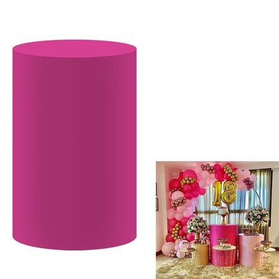 FiVan Birthday Party Plinth Cylinder Cover Rose Red Solid Single Color Elastic Stretch Spandex Pedestal Cover HP-140
