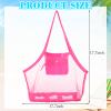 Woanger 6 Pcs Summer Mesh Beach Bag Extra Large Toy Gear Foldable Bags and Totes for Children Toddler Beach Toys Market Grocery Picnic Vacation Storage, 18 x 12 x 18'' view 3