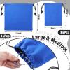 Fumete 8 Pcs Silver Storage Bags Anti Tarnish Storage Bags 18" x 18" 9" x 11.8" Silver Protector for Jewelry Silverware Protection Resistant Tarnish for Silverware Flatware(Blue) view 2