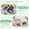 Costzon Kids Table and Chairs, 3 Pieces Wooden Art Table Set w/Chalkboards for Children Activity, Crafts, Reading, Drawing, Space-Saving Design, House-Shaped Toddler Table and Chair Set (Green) view 3