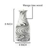Aeravida Beauty in Nature White and Black Stain Mango Tree Wood Bottle Shaped Vase | Modern Flower Vase | Mango Tree Wood Flower Vase| Handmade Home Office Table Vase | Flower Vases Decorative (2pcs) view 3